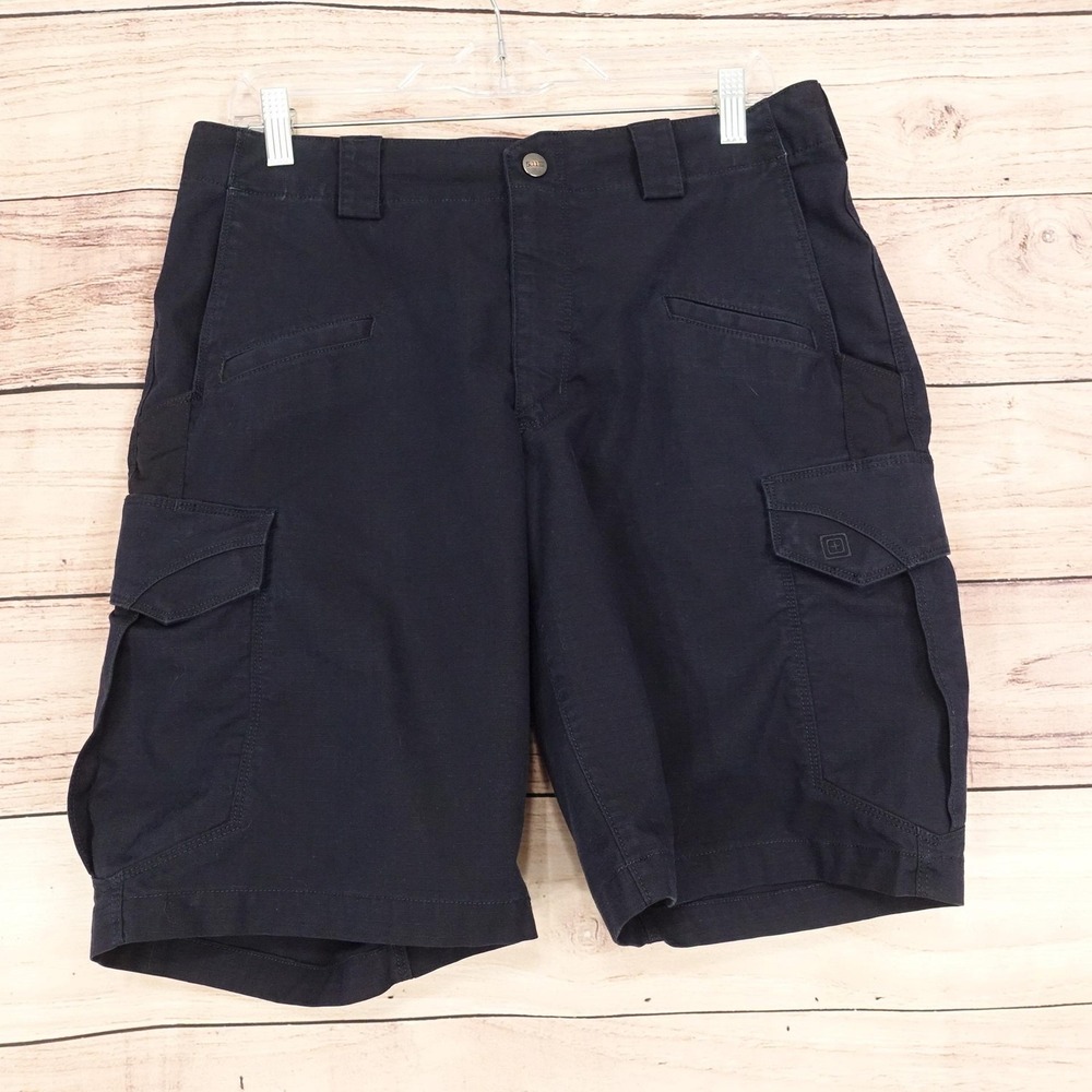 5.11 Shorts Mens 32 Blue Cargo Ripstop Polyester Cotton 10 Inseam Workwear